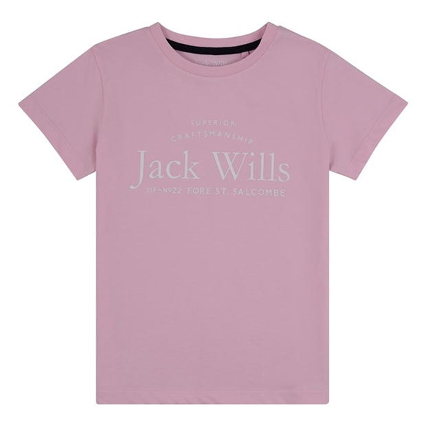 Jack Wills Kids Girls Forstal Script Logo T-Shirt