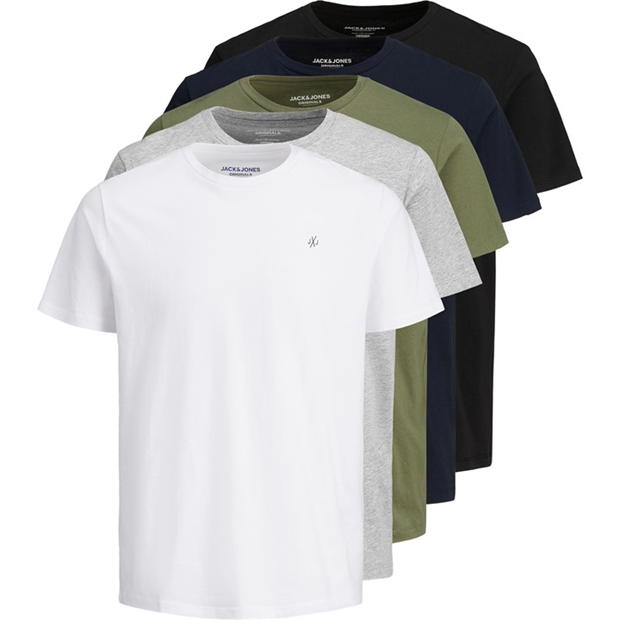 Jack and Jones 5-Pack JXJ Short Sleeve T-Shirt Mens