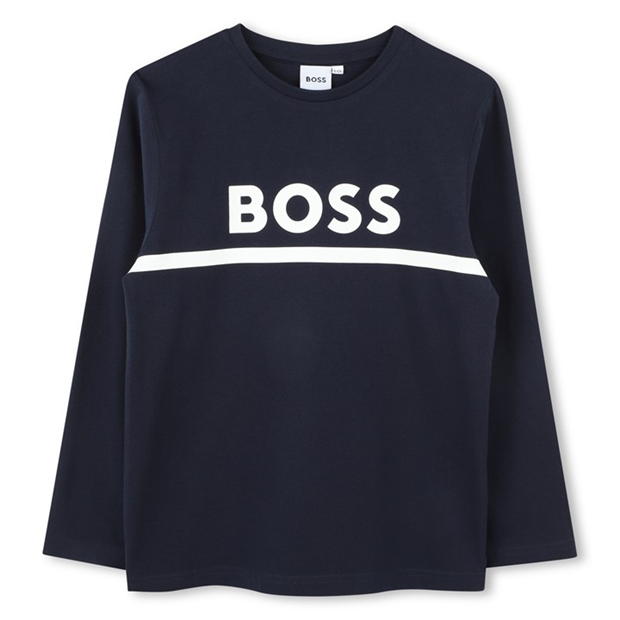 Boss Long Sleeve Logo Print T-shirt Junior Boys