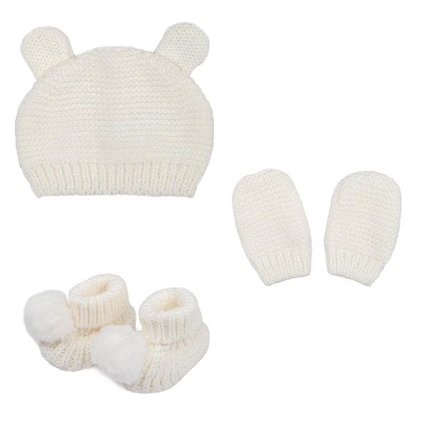 Hello World Baby Unisex Knitted New Born Gift Set