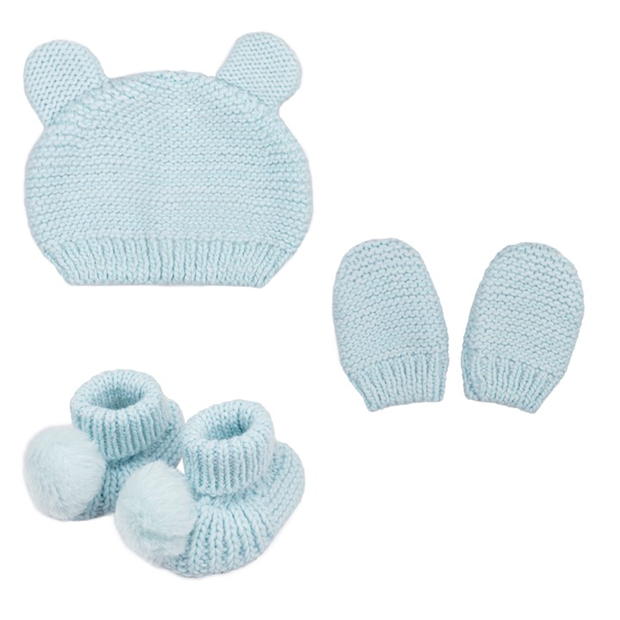 Hello World Baby Boy Knitted New Born Gift Set