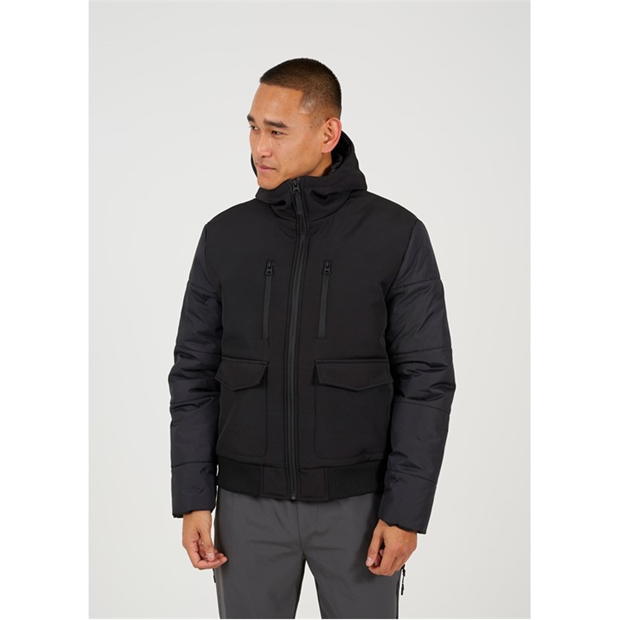 Brave Soul Shell Puffer Jacket with Hood