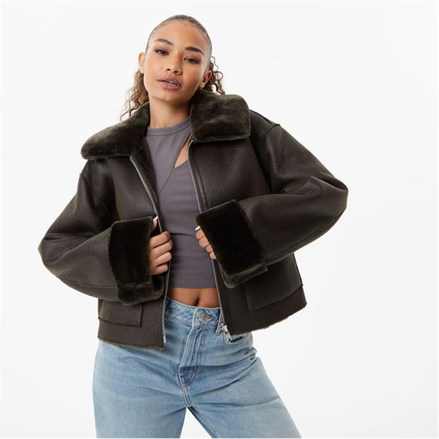 Jack Wills Reversible PU & Faux Fur Jacket