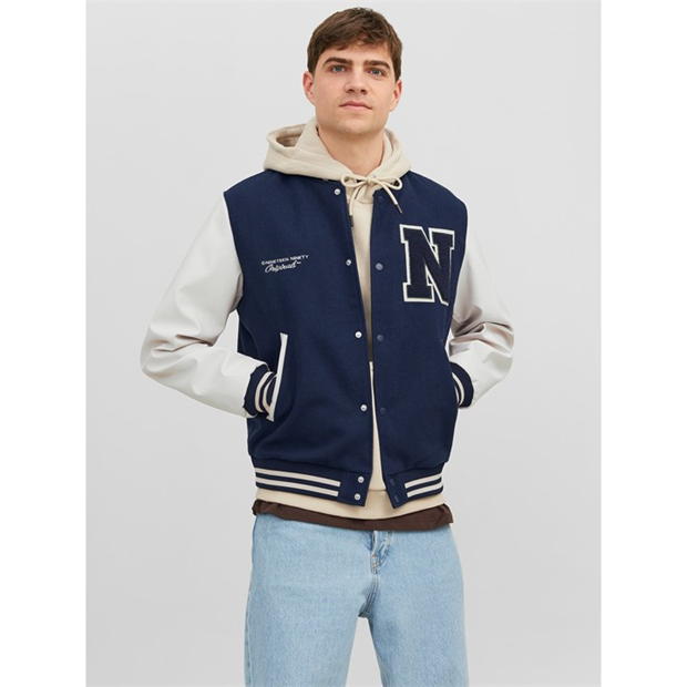 Jack and Jones College Wool Blend Bomber Jacket