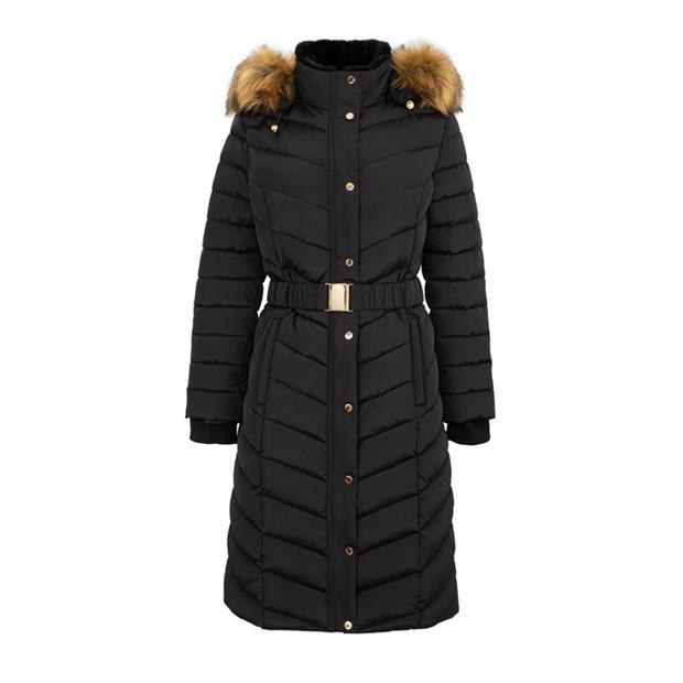 Firetrap Longline Belted Coat Womens