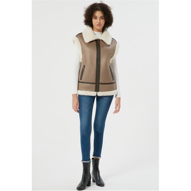 Be You Suedette Aviator Gillet