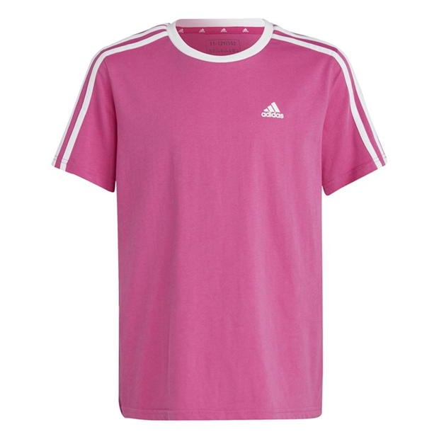 adidas 3 Stripe T Shirt Junior Girls