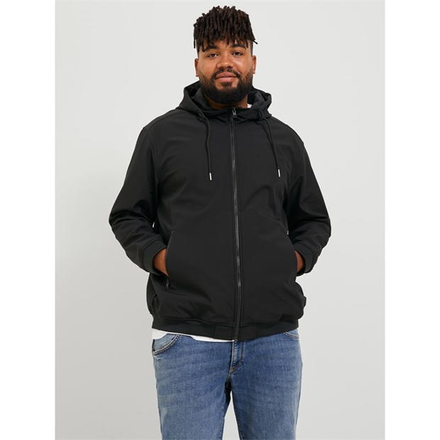 Jack and Jones Softshell Hooded Jacket Mens Plus Size