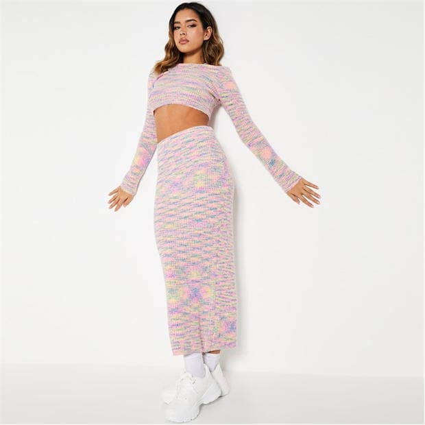 I Saw It First Space Dye Knitted Midaxi Skirt