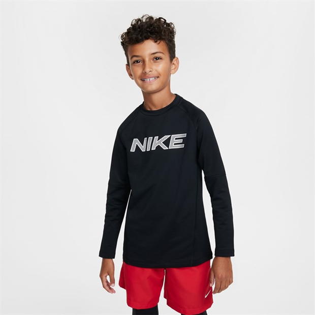 Nike Pro Big Kids' (Boys') Dri-FIT Long-Sleeve Training Crewneck Top