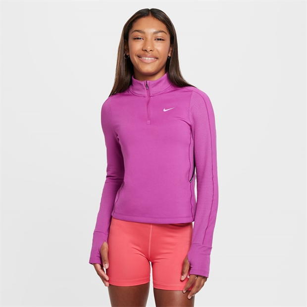 Nike Pro Girls' Therma-FIT Long-Sleeve 1/2-Zip Training Top