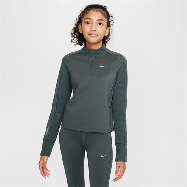 Nike Pro Girls' Therma-FIT Long-Sleeve 1/2-Zip Training Top