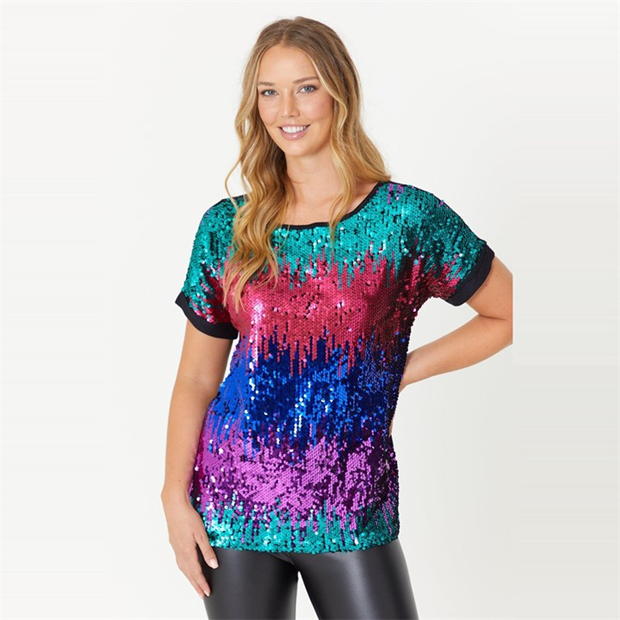 Be You Sequin Front Top Ombre