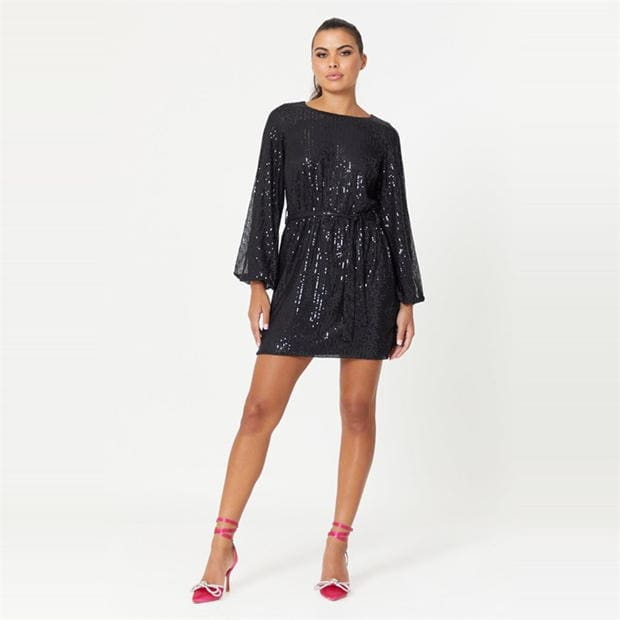 Be You Belted Sequin Dress