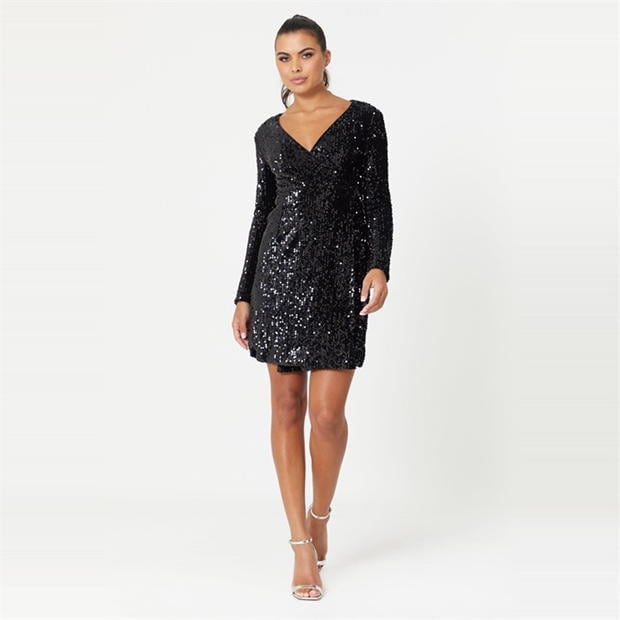 Be You Sequin Wrap Dress