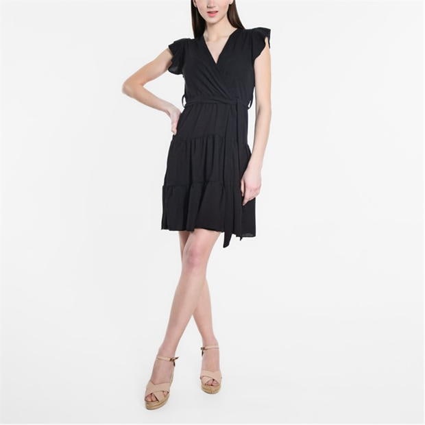 Be You Frill Sleeve Tie Waist Short Dress