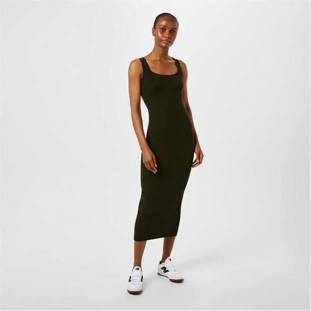 Jack Wills Square Neck Ribbed Maxi Dress