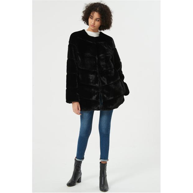 Be You Faux Fur Panel Coat