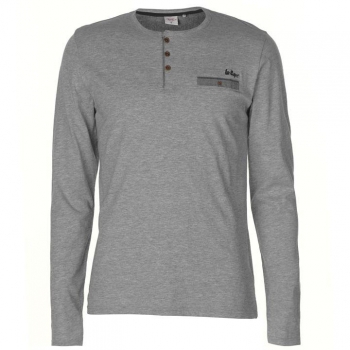 Lee Cooper Chambray Button T Shirt муж. L
