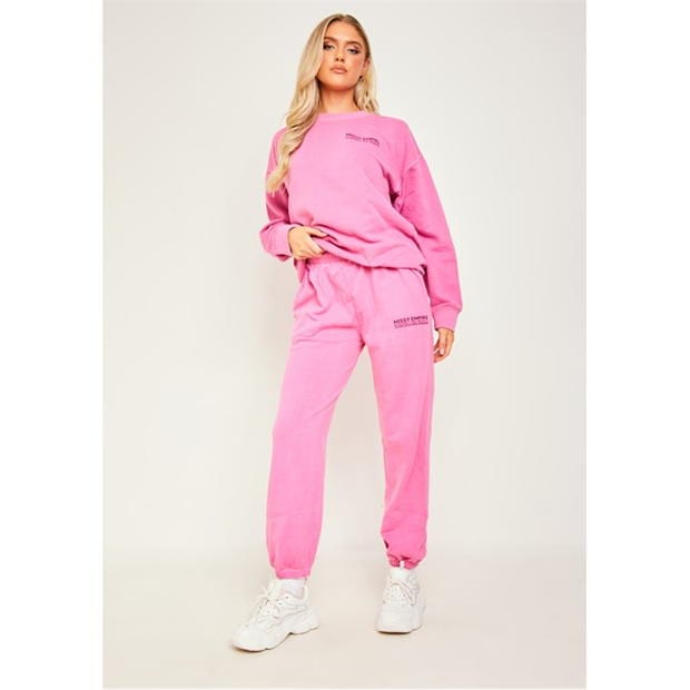 Missy Empire Pink Missy Empire Text Oversized Joggers