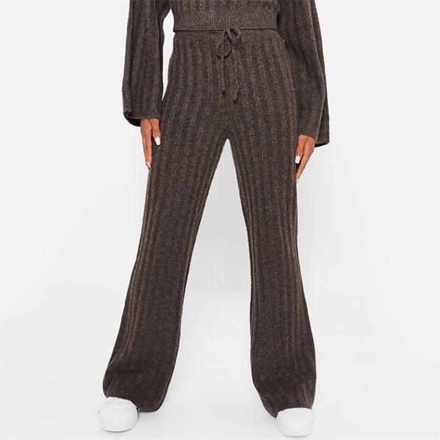 I Saw It First Recycled Knit Blend Wide Leg Rib Trousers Co-Ord