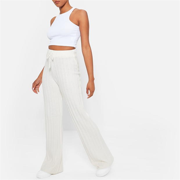 I Saw It First Recycled Knit Blend Wide Leg Rib Trousers Co-Ord
