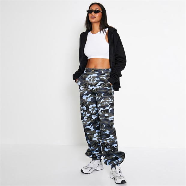 I Saw It First Camo Print Cargo Trousers