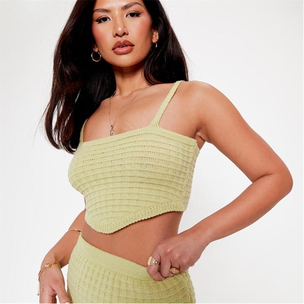 I Saw It First Pointed Hem Knitted Crop Top Co-Ord