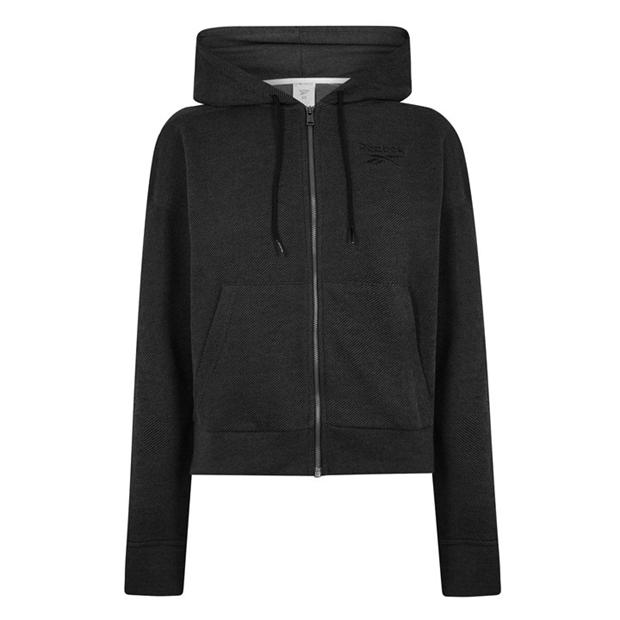 Reebok Textured Zip-Up Hoodie Womens Fleece