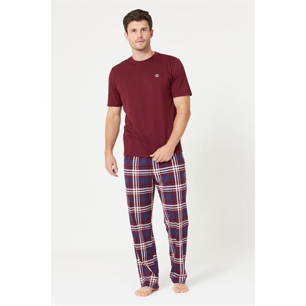 Studio T-Shirt and Cuffed Fleece Check Pants PJ Set