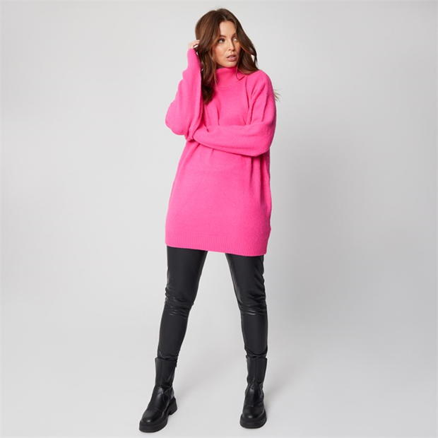 Be You Touch Roll Neck Pink Jumper