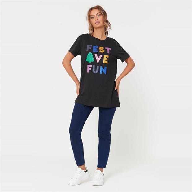 Be You Festive Fun Slogan Longline T-Shirt