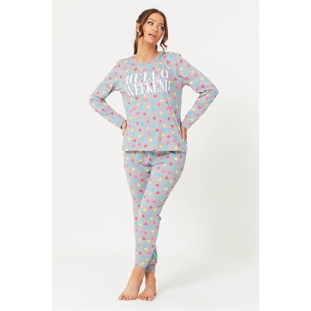 Studio Weekend Long Sleeve Grey/Multi Jersey Pyjamas