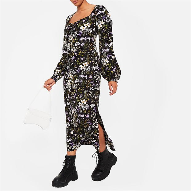 I Saw It First Floral Ruched Bust Midaxi Dress