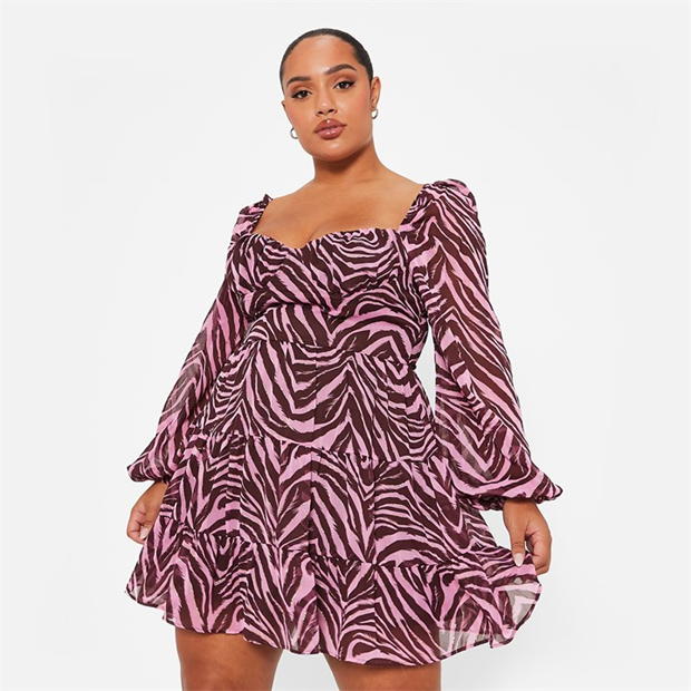 I Saw It First Printede Bust Cup Chiffon Mini Dress