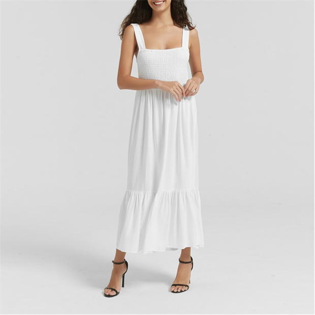 Be You Linen Shirred Dress