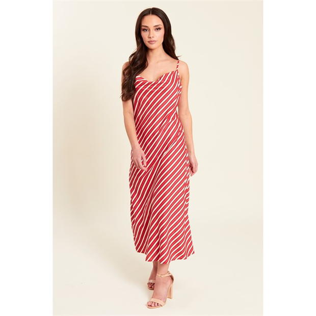 Be You Stripe Slip Midi Dress Womens