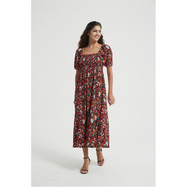 Be You Puff Sleeve Midi Dress