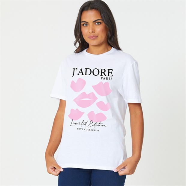 Be You J'Adore Lip Slogan SS Tee