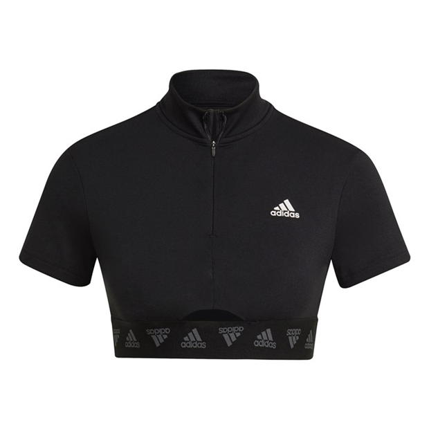 adidas Hyperglam Quarter-Zip Crop Top Women's