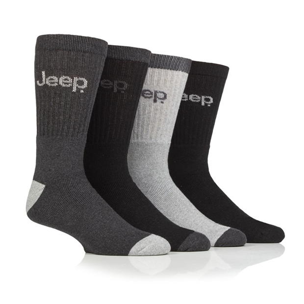 Jeep 4 Pack Plain Boot Sock Mens