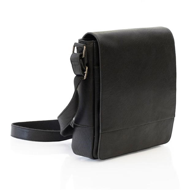 PRIMEHIDE Rica Small Black Leather Messenger Bag