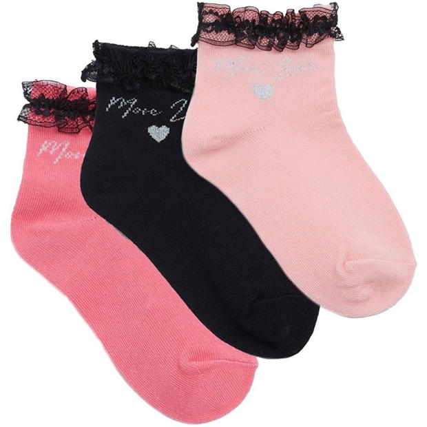 Studio Girls 3 Pack More Love Frill Socks