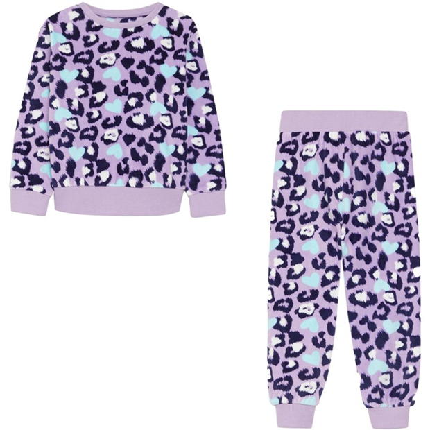 Studio Girls Mini Me Leopard Soft Fleece Gifting Twosie Purple