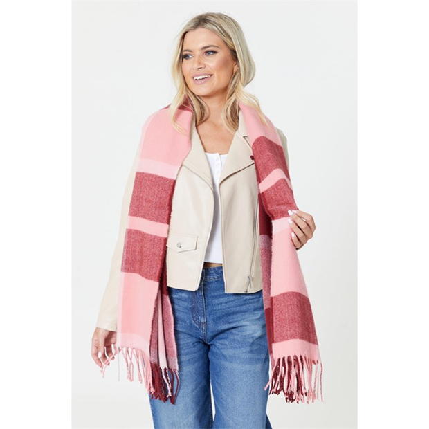 Be You You Check Berry Blanket Scarf