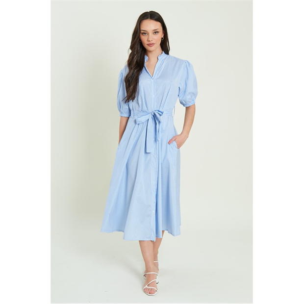 Be You Belted Midi Shirt Dress